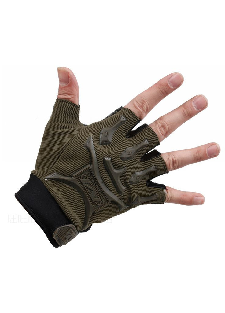 Тактичні рукавички короткопалі утеплені з захистом на кісточки зелені One size Mechanix Wear (309006185)