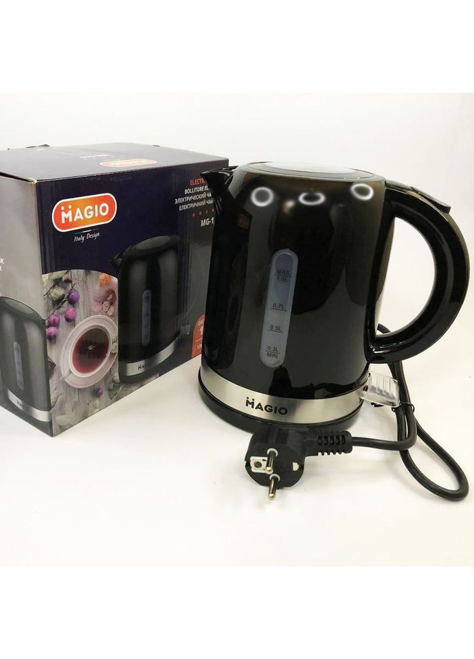 Тихий электрический чайник MG-111 1 л 1360 Вт, Чайник электро, Электрический чайник FU-537 Magio (352770320)