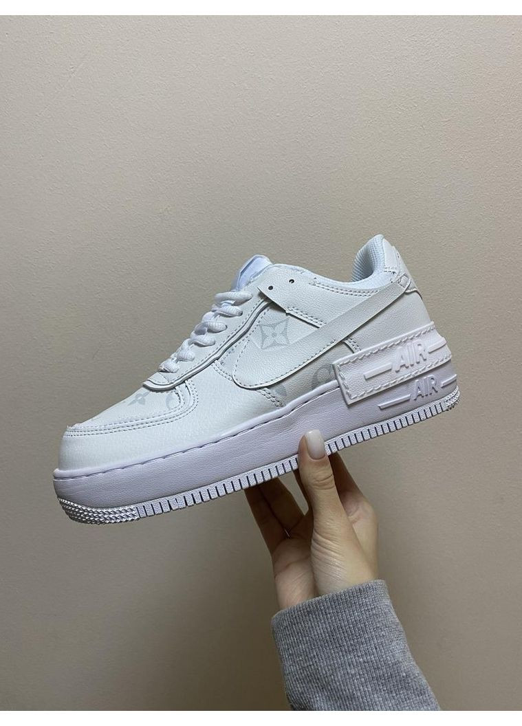 КРОССОВКИ ЖЕНСКИЕ NIKE AIR FORCE 1 SHADOW WHITE LV 1 НАЙК АИР ФОРС 1 ПРЕМИУМ No Brand белые демисезоны (369391054)