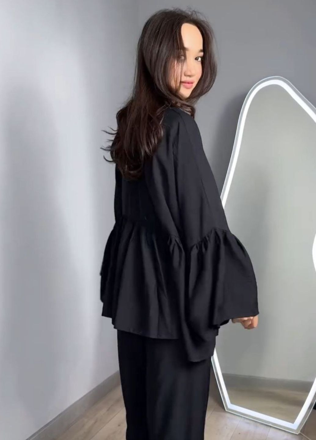 Изысканный легкий летний костюм двойка: накидка болеро + штаны палаццо Tik-Tak (347234524)