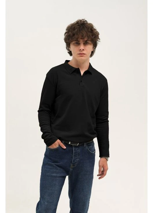 Чоловіче поло з довгими рукавами Black Taboo clothing company (402862164)