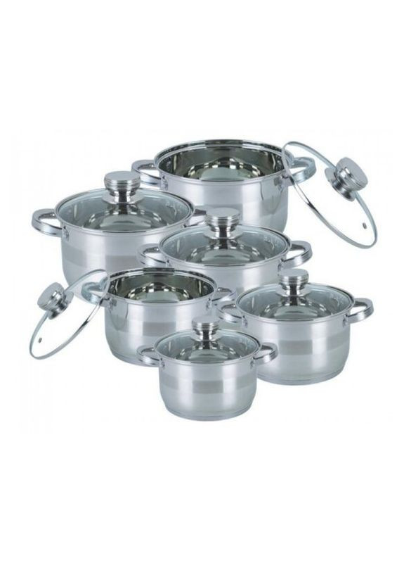 Набір каструль з кришками BH 1275 N набір кухонний 12 предметів посуд для кухні Bohmann (317278092)