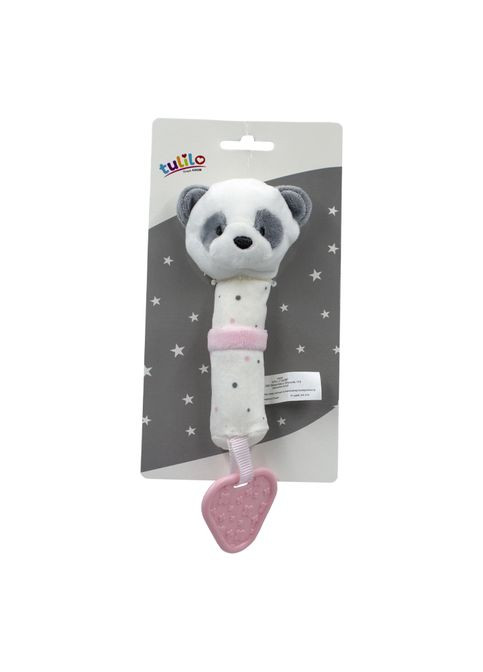 Игрушка погремушка Панда с прорезывателем 17см розовая (9027) Tulilo (365590424)
