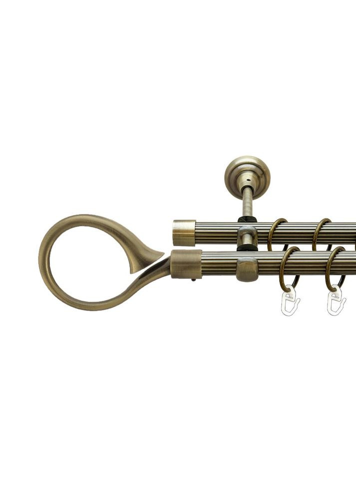 Карниз Скіпта металевий дворядний відкритий рифлена труба Антик 19\19 мм 300 см (00-00022132) ORVIT (300691962)