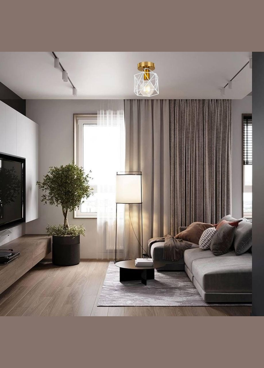 Бронзова люстра з білим плафоном лофт (56-XPR101F-1 BRZ+WH) No Brand (370070418)