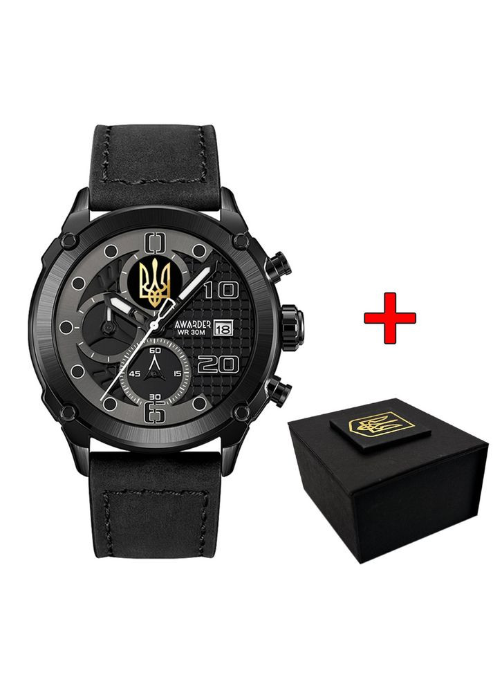 Годинник наручний 016 Тризуб золото All Black Awarder (341676264)