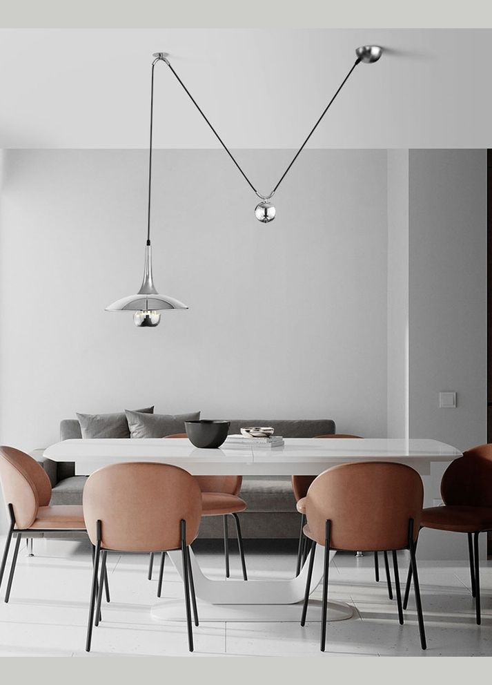 Люстра підвісна на 1 лампочку 27165 Хром 40-150х30х30 см. Sunnysky (364495560)