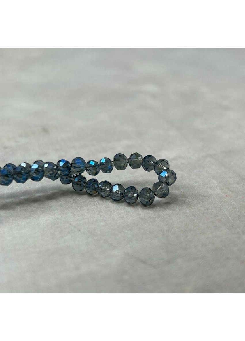 Намистини кришталеві рондель 4х3мм, нитка-130 шт, прозорий сірий із синім відливом Plus-plus (354796422)