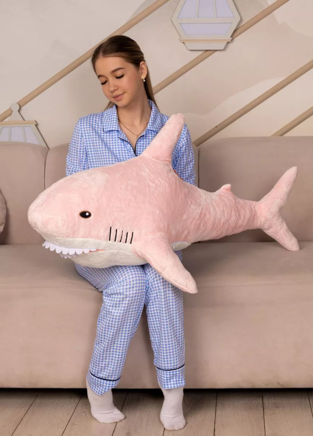 Мягкая игрушка акула подушка большая 100 см My Kigu (370370671)