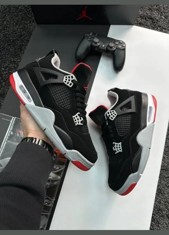 Чорні Зимовий кросівки nobrand air jordan з хутром 4 retro bred No Brand Air Jordan 4