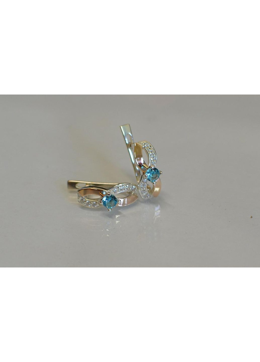 Срібні сережки з золотими пластинами Silver Style (366813207)