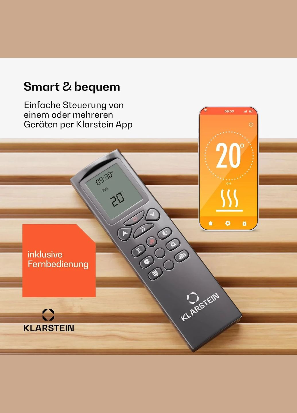 Електрокамін Opala Smart 950/1900 Вт (10045362) Klarstein (338194892)