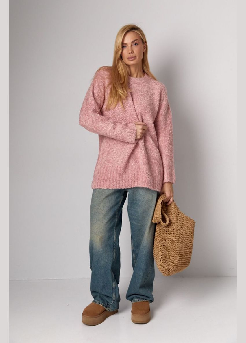 Жіночий подовжений в'язаний джемпер oversize 45311 Lurex (315810300)