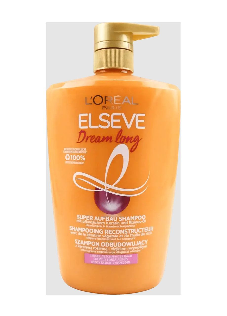 Шампунь для поврежденных волос LOreal Paris Elseve Dream Long Super Aufbau Shampoo Элсев Лореаль с Кератином Восстанавливающий 1л L'Oreal Paris (352474027)