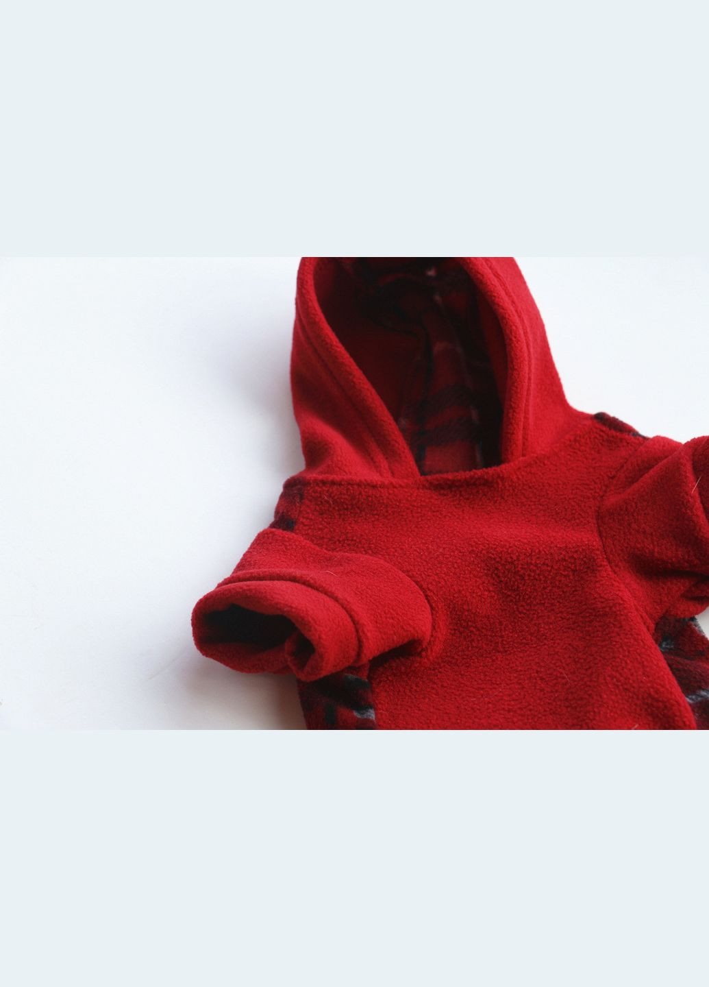 Тепле худі для котів з капюшоном Pet Style "Велика клітинка" Червоночорна XL No Brand - (323232516)