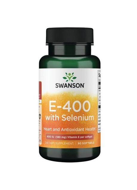 Витамин Е и Селен, антиоксидант, Vitamin E & Selenium, 90 капсул Swanson (366733907)