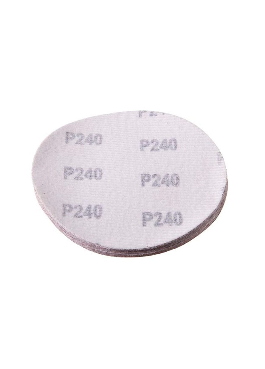 Шліфувальний круг самоклейний 125 мм Р240 для шліфування для металу та дерева (10 шт.) Intertool (332205672)