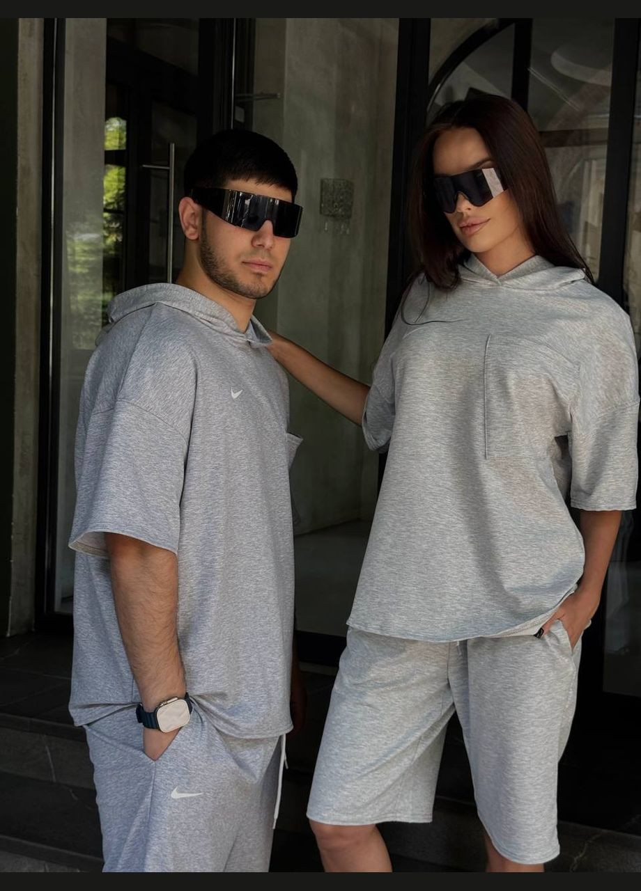 Жіночий спортивний костюм худі з коротким рукавом та шорти-бермуди MonCher (336346376)