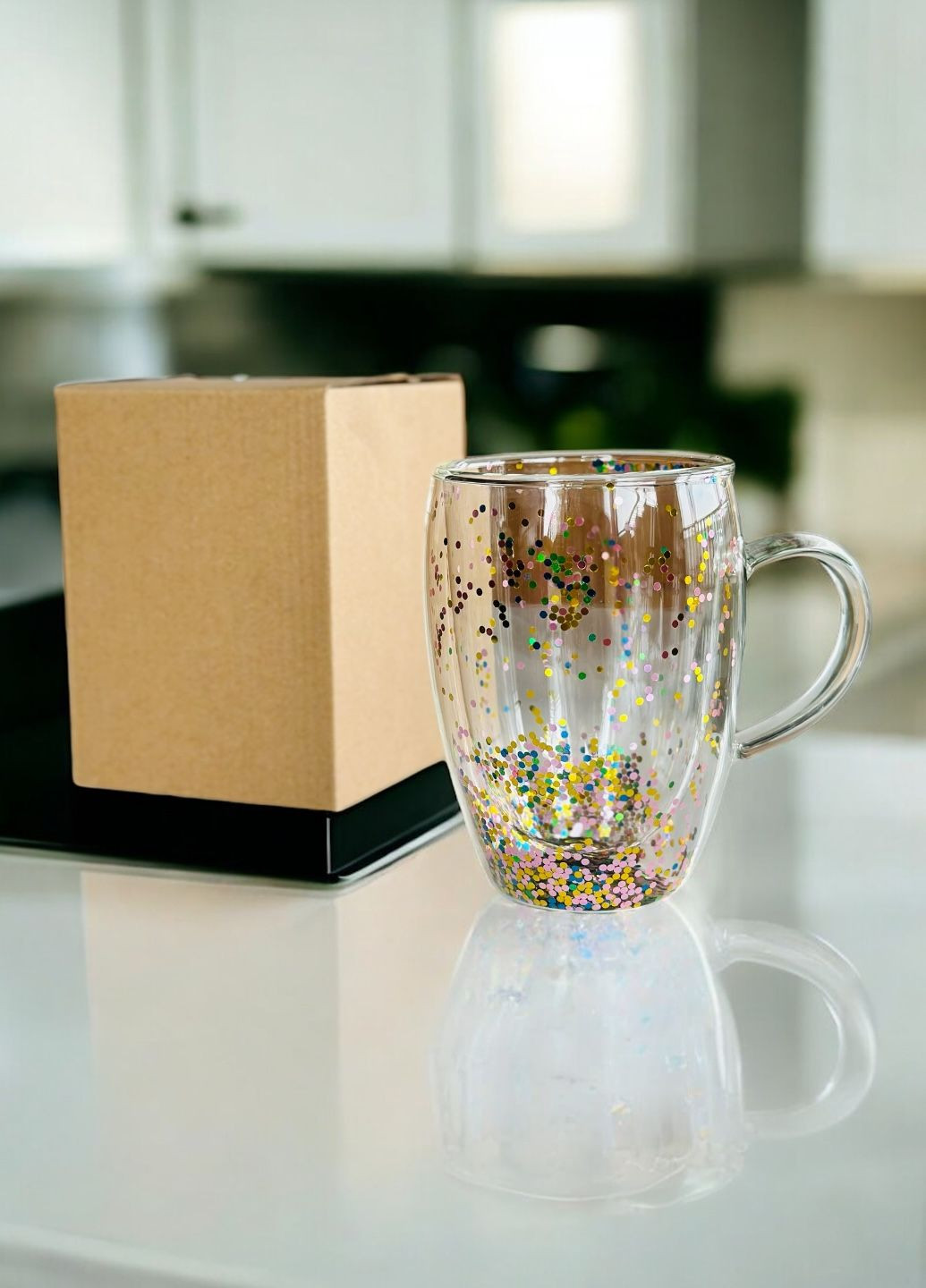 Чашка з подвійним склом "Confetti" 320мл No Brand (329203327)