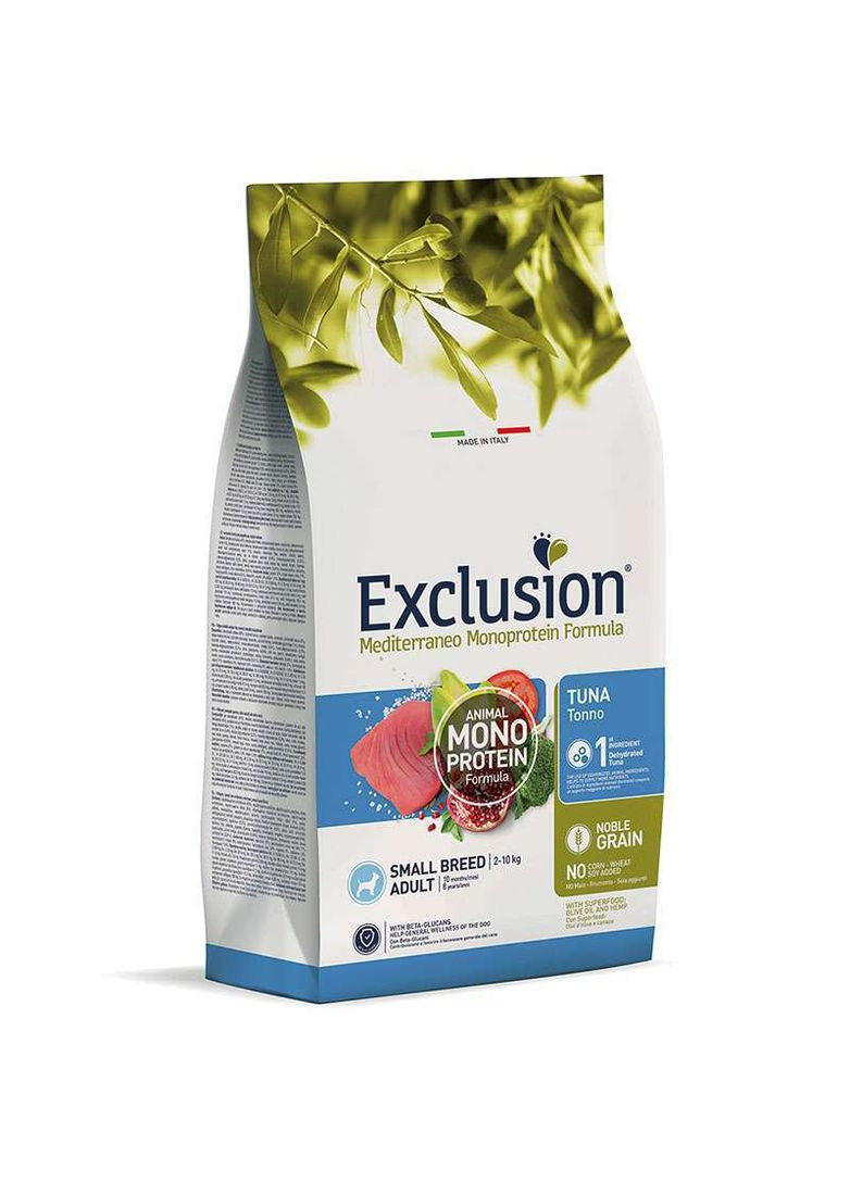 Noble Grain Adult Tuna Small Breed - Монопротеїновий корм з тунцем для дорослих собак дрібних порід - 2 кг Exclusion (327069199)