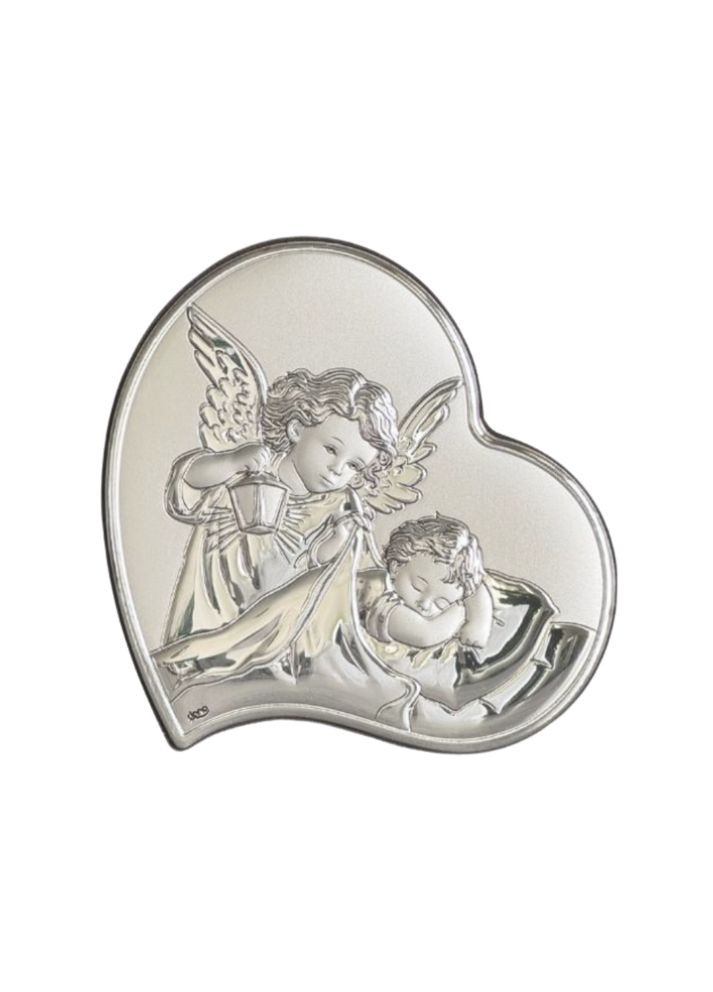 Срібна дитяча ікона Ангел-Охоронець (7,5 x 7,5 см) Atelier (337363618)