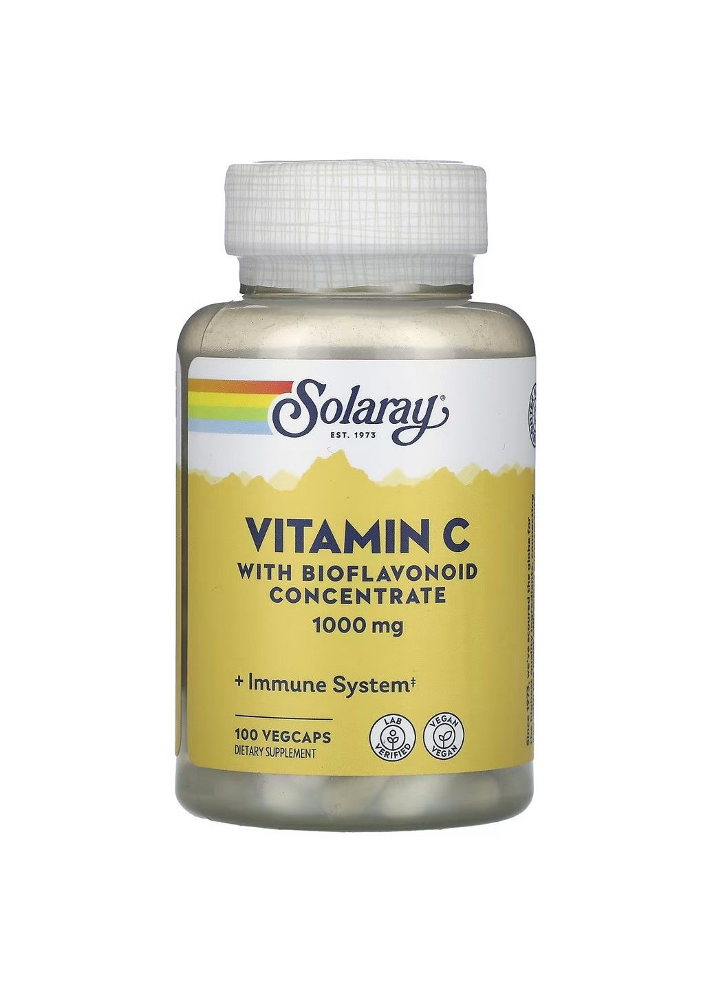 Вітамін С з Концентратом Біофлавоноїдів Vitamin C with Bioflavonoid Concentrate 1000мг - 100 капсул Solaray (293944930)