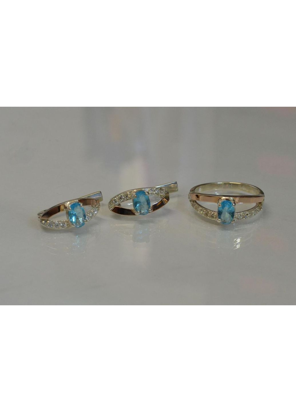 Срібний гарнітур з накладками із золота Silver Style (367268294)