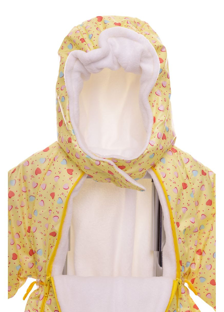 Комбинезон Трансформер для девочки на флисе в сердечко желтый 86 см (40757) BABYKROHA (297197819)