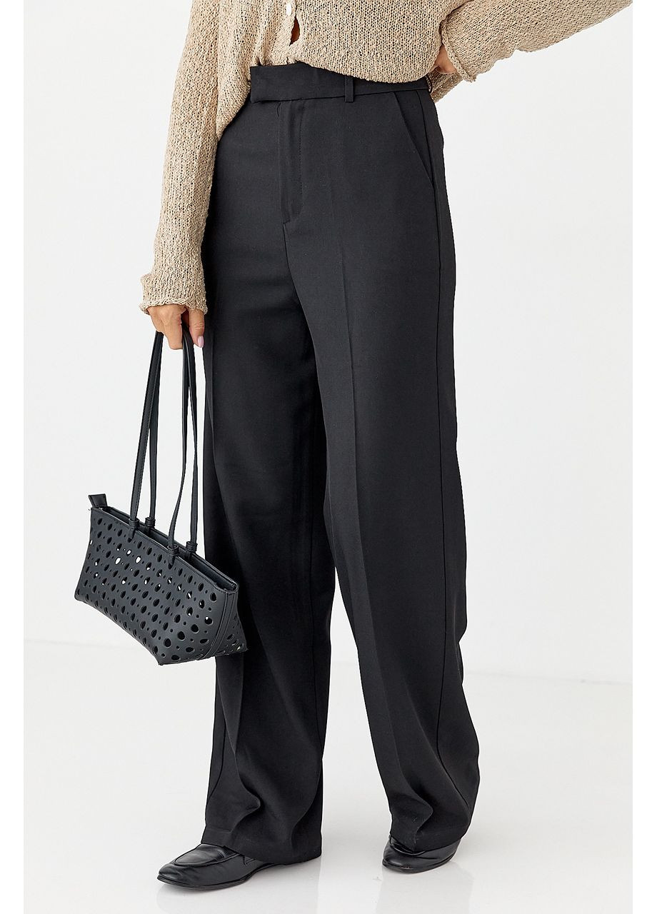 Класичні жіночі прямі штани - молочний колір Lurex (353306053)