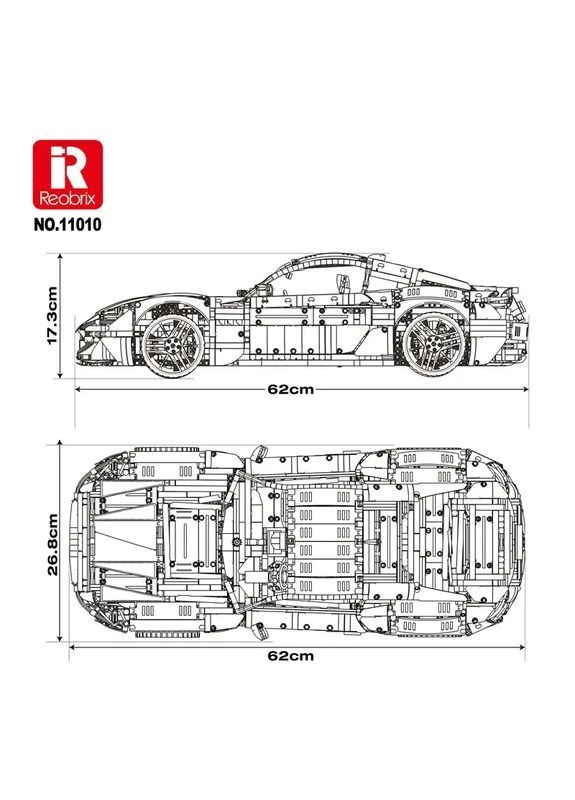 Конструктор Maseratti Grandturismo на Радіокеруванні || Reobrix 11009 || 5480 деталей || 1:8 No Brand Конструктор Maseratti Grandturismo (398967004)