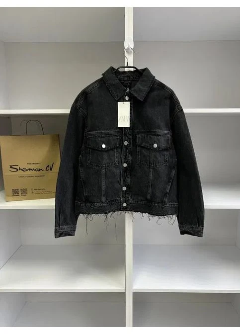 Комбинированный свитшот denim overshirt black 5072/302/800 Zara (386077933)