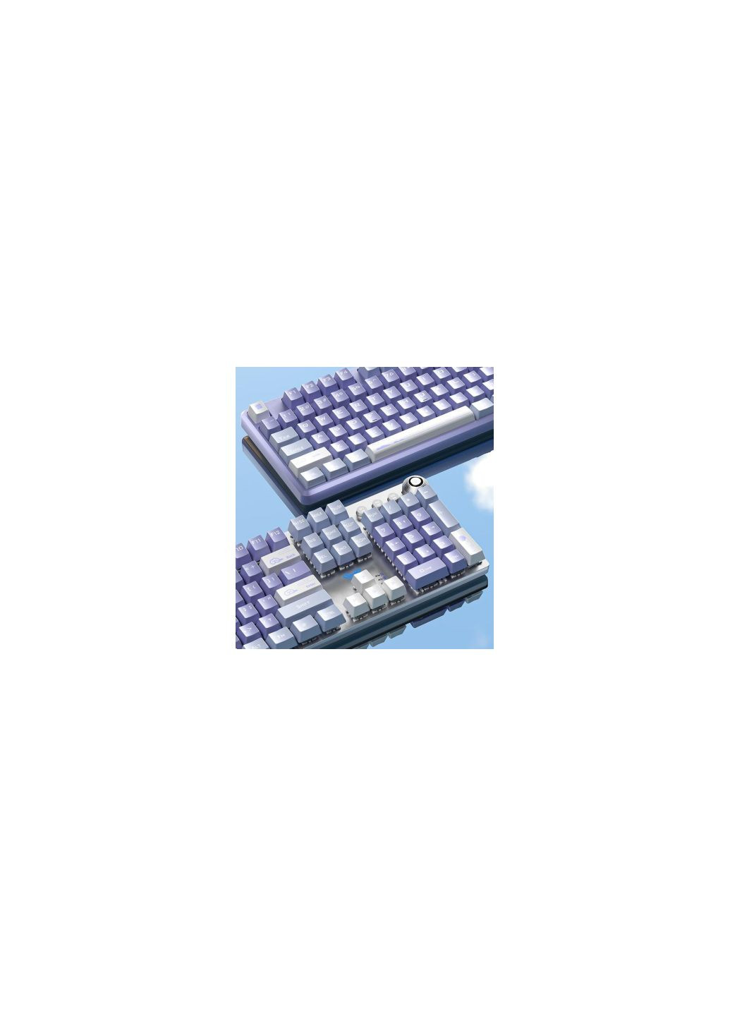 Клавиатура KRGD Blue USB UA (6948391234915) Aula f2088 pro mechanical white/violet + 9 purple keys (276706469)