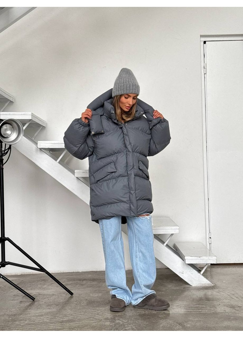 Серый зимний Пуховик milirud