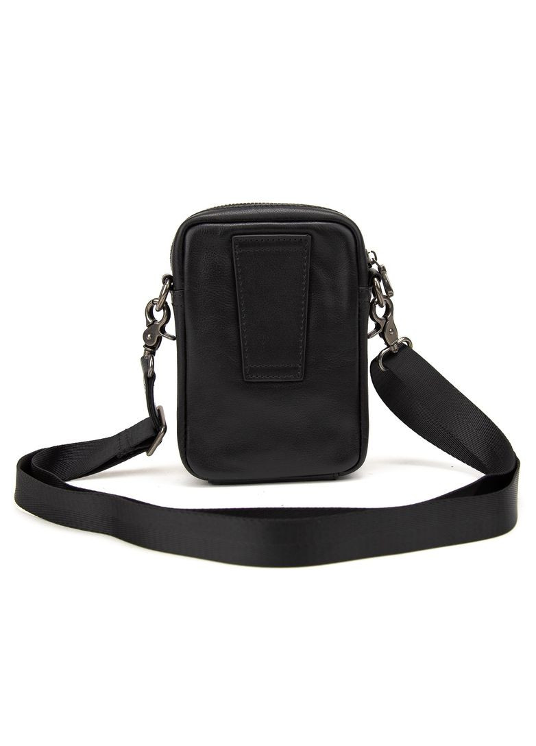 Мужская небольшая сумка мессенджер через плечо из натуральной кожи повседневная средняя черный RoyalBag 8899A (355245779)