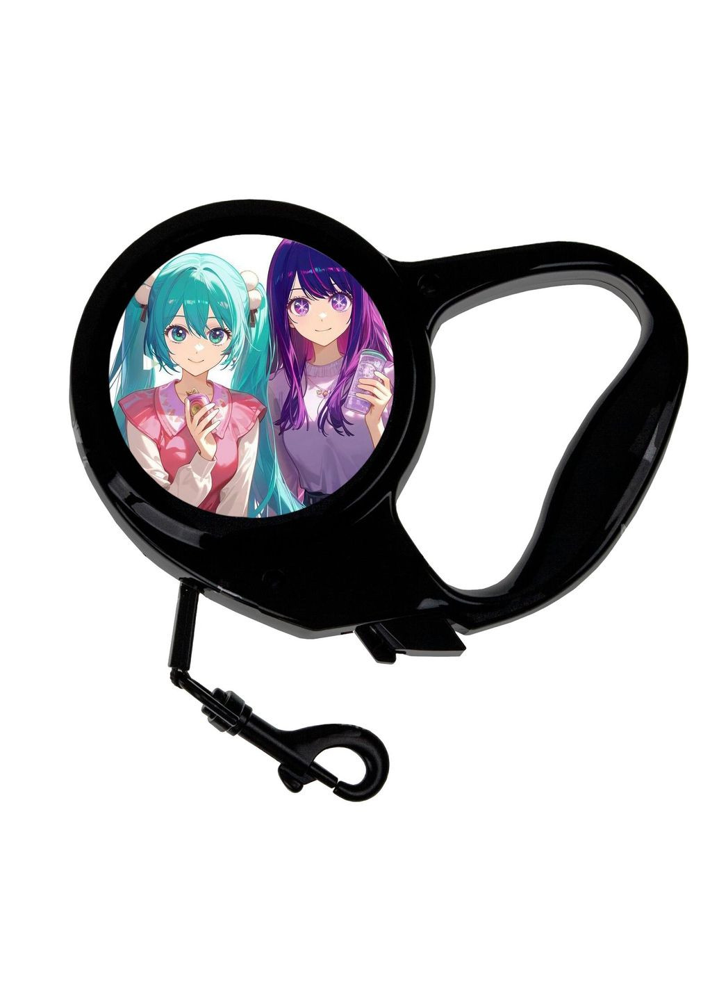 Повідець-рулетка для тварин із принтом Аніме Дитина улюбленця #0014 3 м чорний No Brand (309152046)