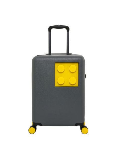 Валіза Lifestyle Brick 2x2 Trolley S темно-сіра з жовтою вставкою (20152-1962) Lego (372815873)