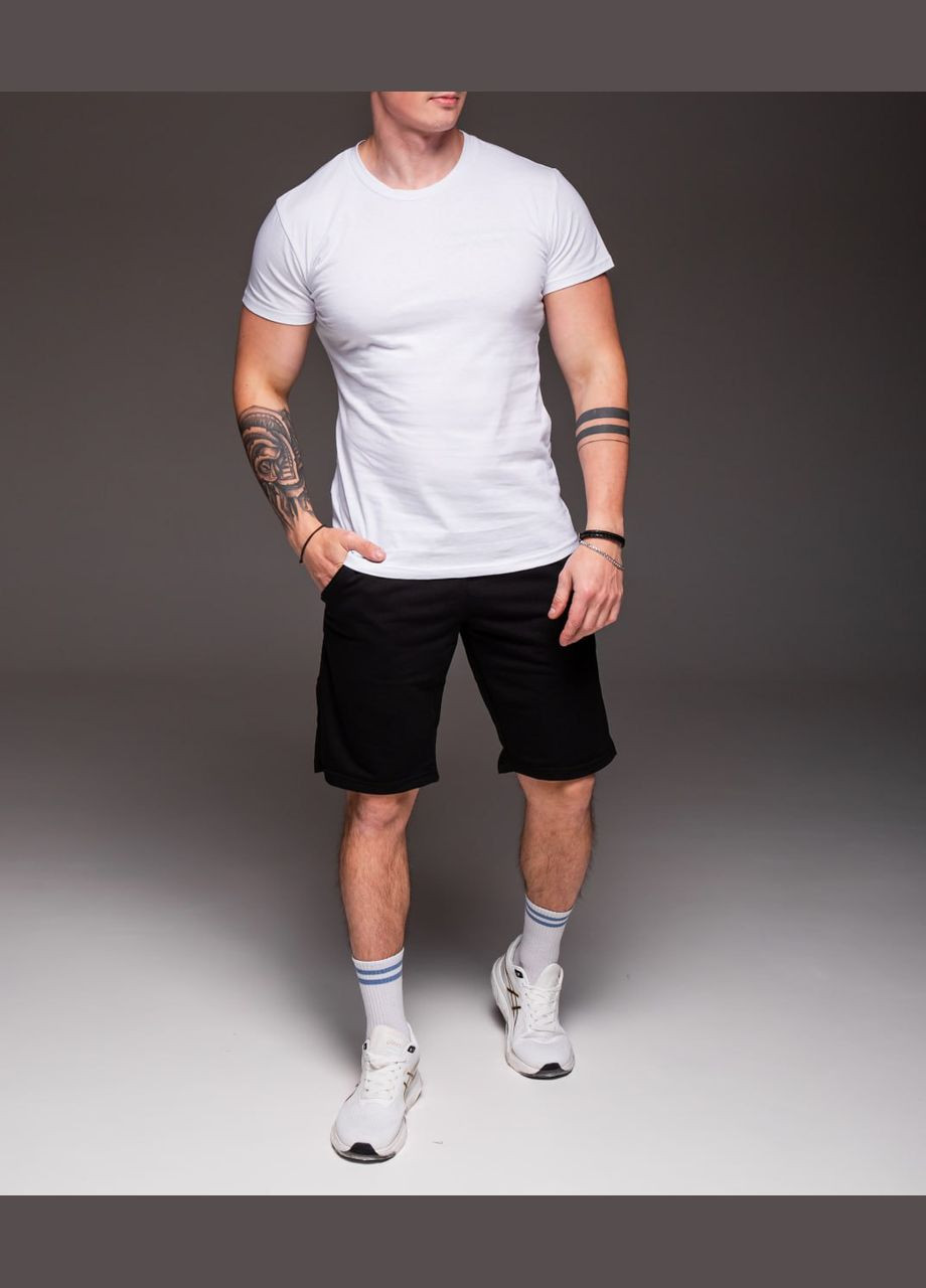 Черно-белый летний повседневный костюм шорты и футболка с шортами Vakko