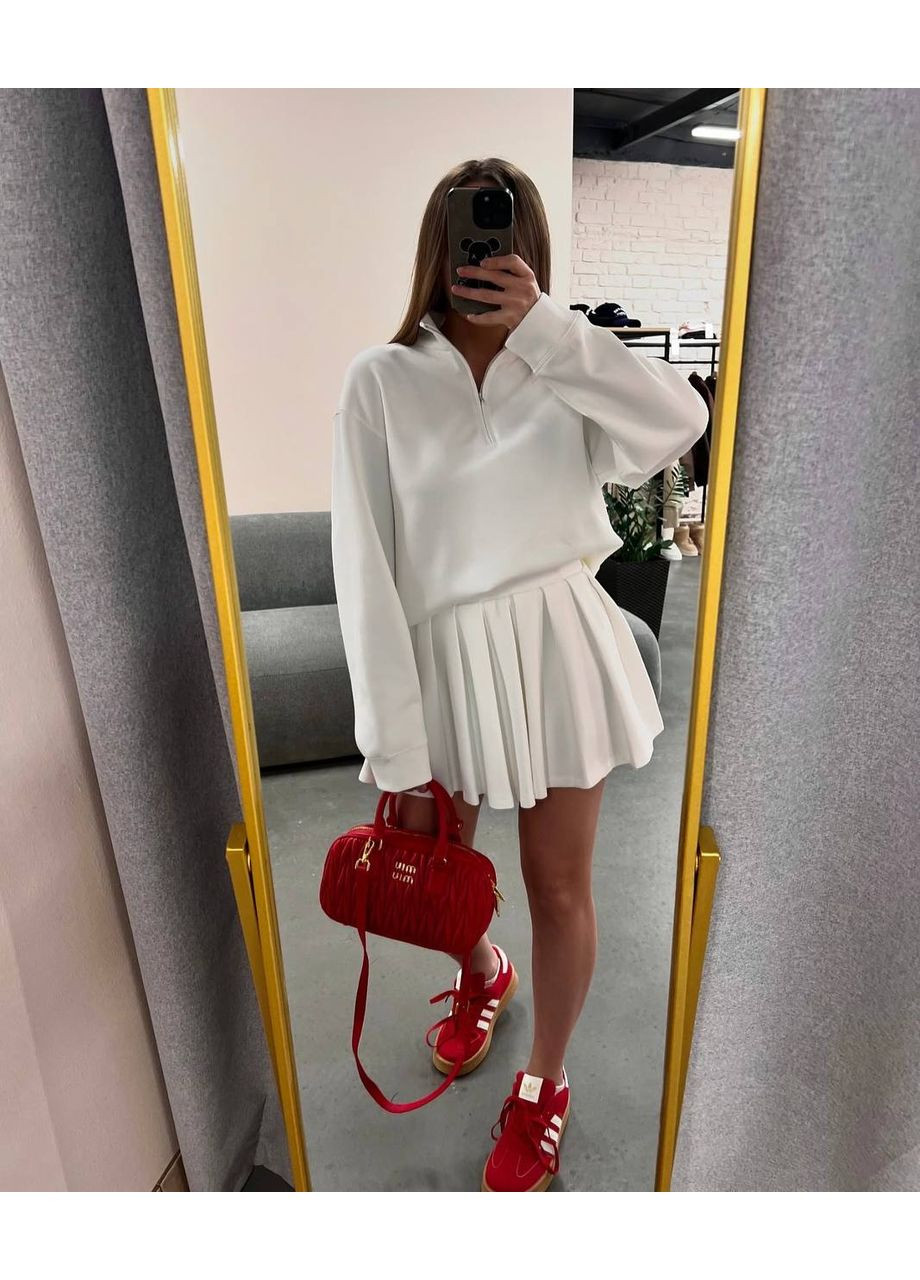 Женский костюм: свитшот с воротником + плиссированная юбка Україна (350669304)