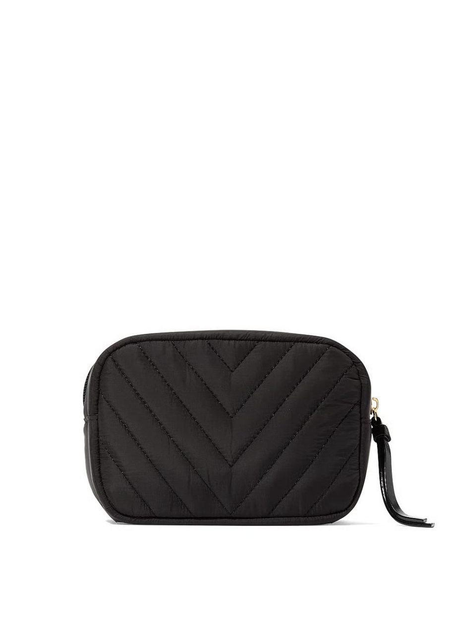 Косметичка мини черная Shine Logo Travel Makeup Bag Victoria's Secret (372793947)