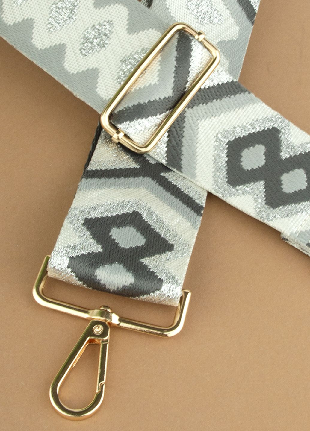 Ремень для сумки текстильный 50 мм 3618 gold серебристо-серый HandyCover (323757913)