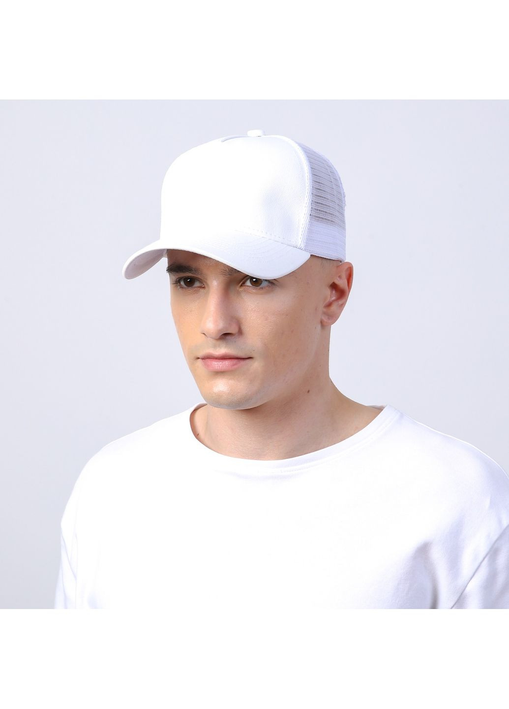 Бейсболка тракер мужская коттон белая ШАВИШ 808-553 LuckyLOOK 808-553М (342058058)
