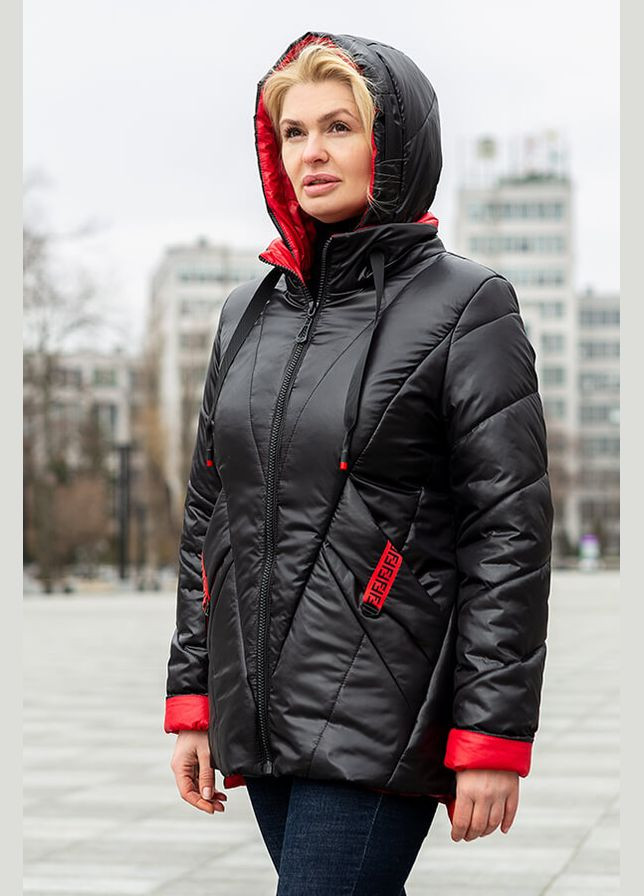 Черная демисезонная куртка диана (01104-yellow48) MioRichi