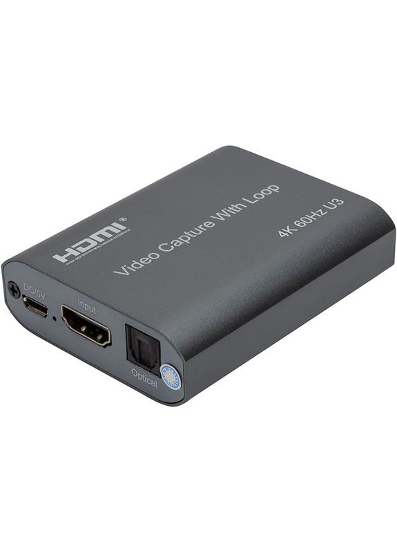 Зовнішня карта відеозахоплення HDMI USB3.0 4k/60hz (HDVC8) PowerPlant (316680652)