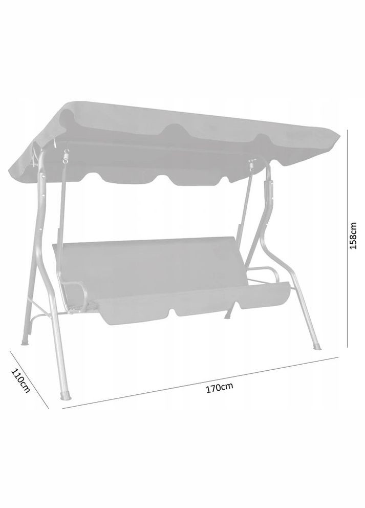 Садовые качели GardenLine VIP 170*110*153см Grey No Brand (347311737)