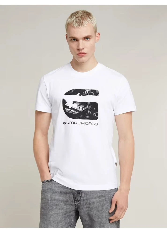 Біла футболка чоловіча G-Star Raw Chicago T-Shirt