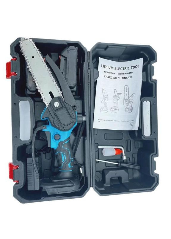 Аккумуляторная мини-пила 8 дюймов цепная пила для обрезки деревьев веткорез для сада с 2 аккумуляторами и кейсом (KS373) No Brand (361385293)