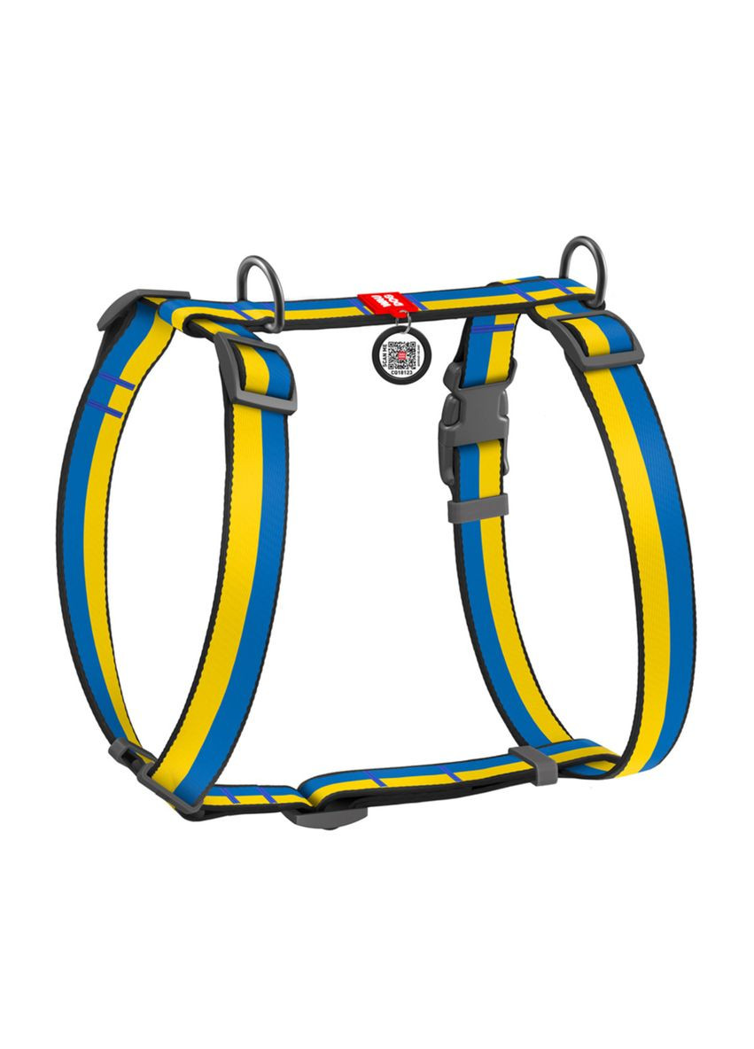 Шлея для собак анатомічна H-подібна з QR-паспортом, розмір L, Ш 25 мм, А 50-90, В 60-100 WAUDOG (322642825)