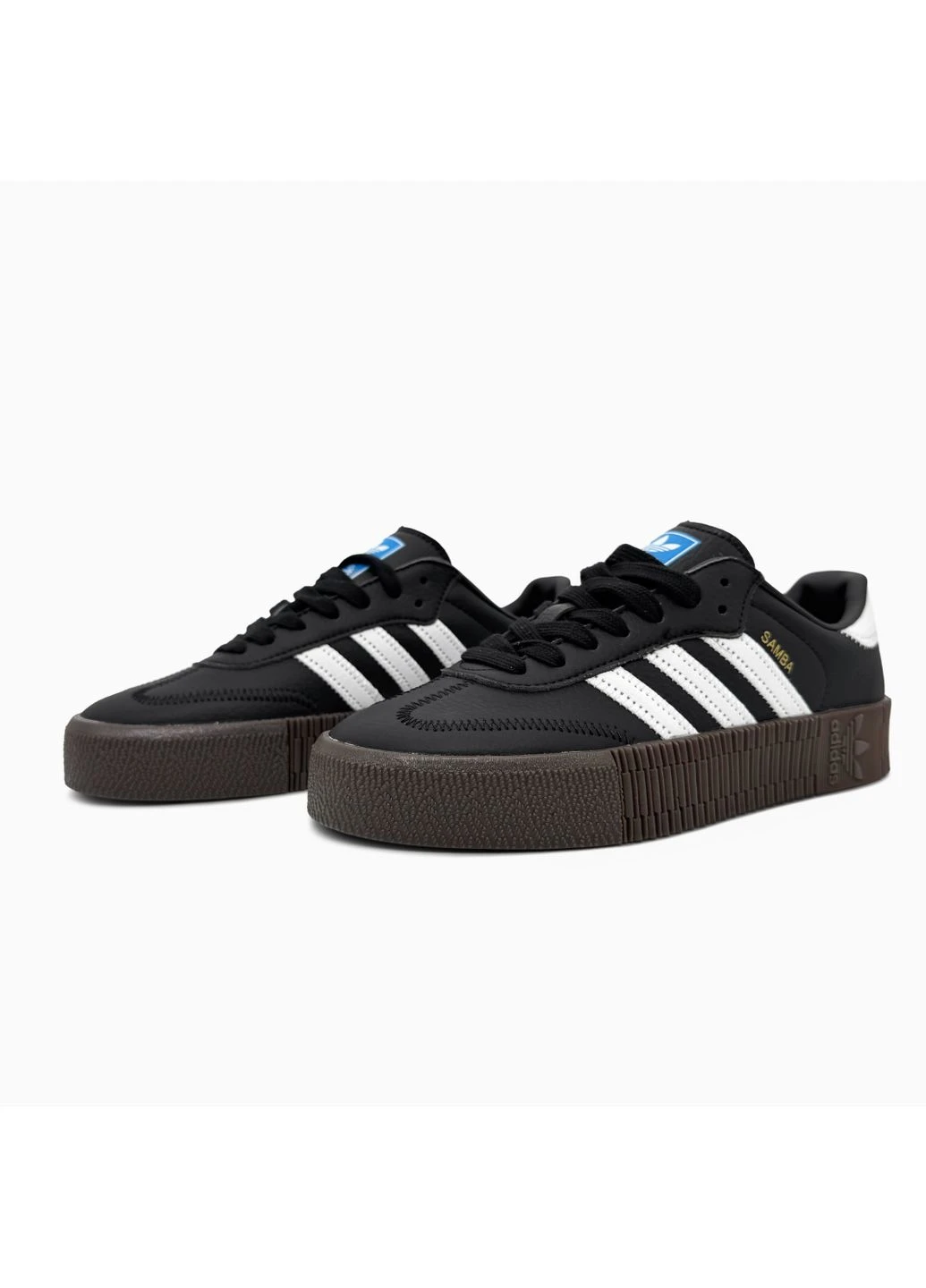 Чорні літні кросівки adidas samba rose w black gum адідас самба No Brand
