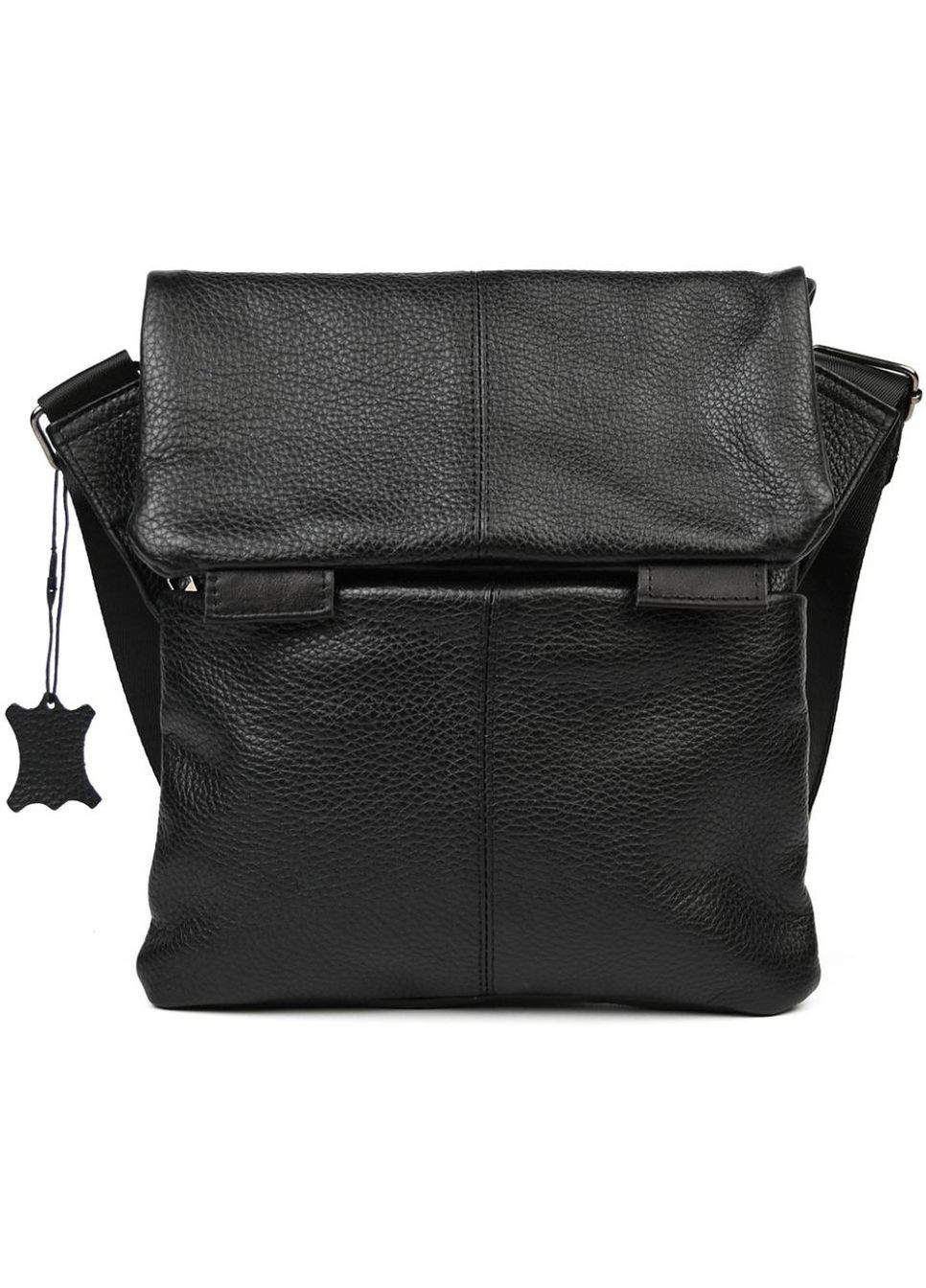 Сумка планшет через плече з натуральної шкіри чоловіча для документів та для телефону середня Чорний 40348 LIMARY (361348660)