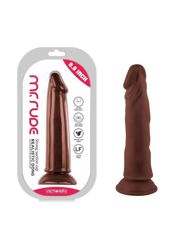 Фаллоимитатор реалистик на присоске Realistic Dong Mr. Rude 8.9 коричневый Vscnovelty (382545250)
